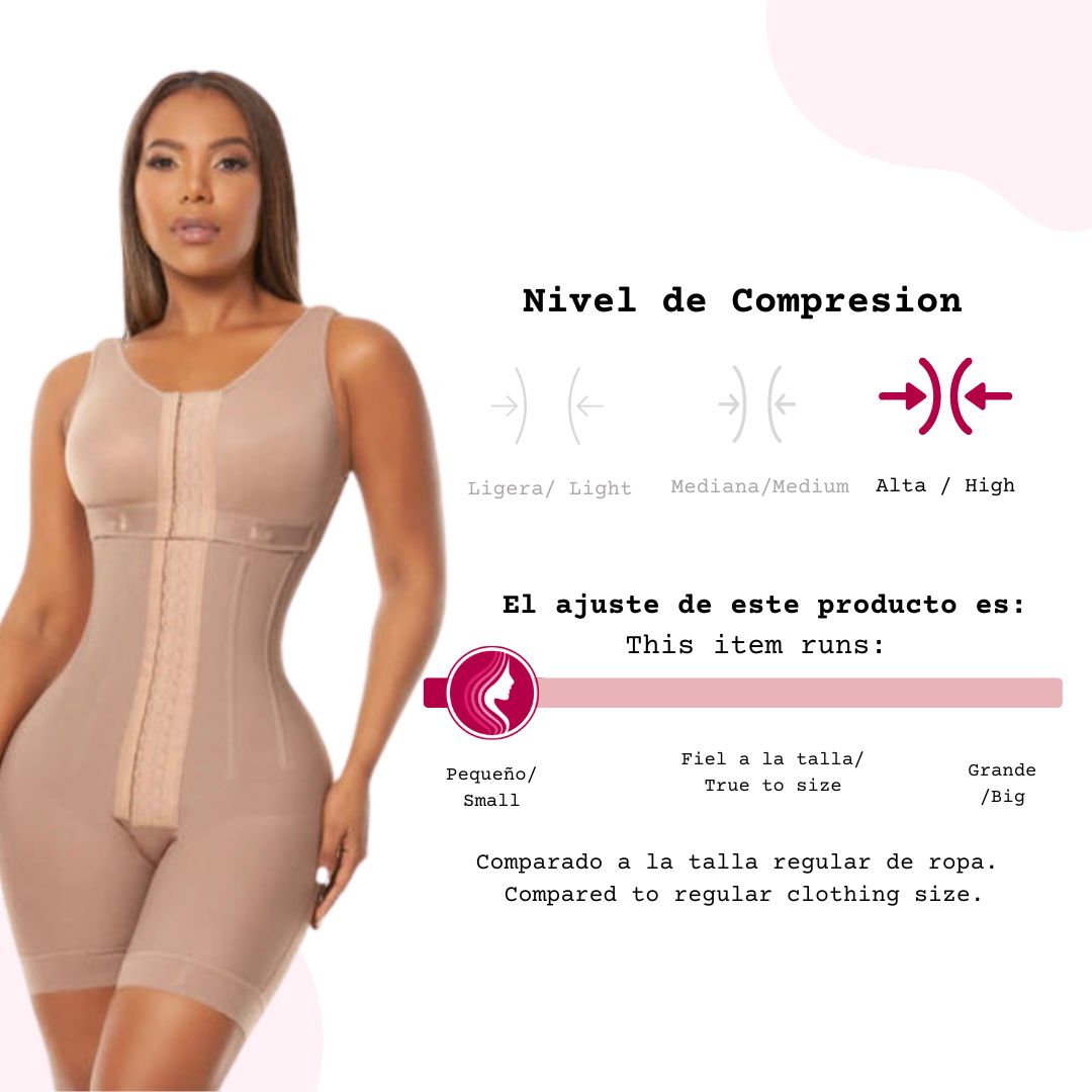 Faja Colombiana Pecho cubierta con 7 varillas para mejor moldeo