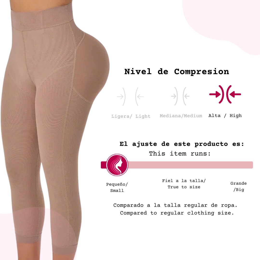Faja Colombiana Leggings levantamiento de glúteos de alta compresión | Tobillero Levanta Cola