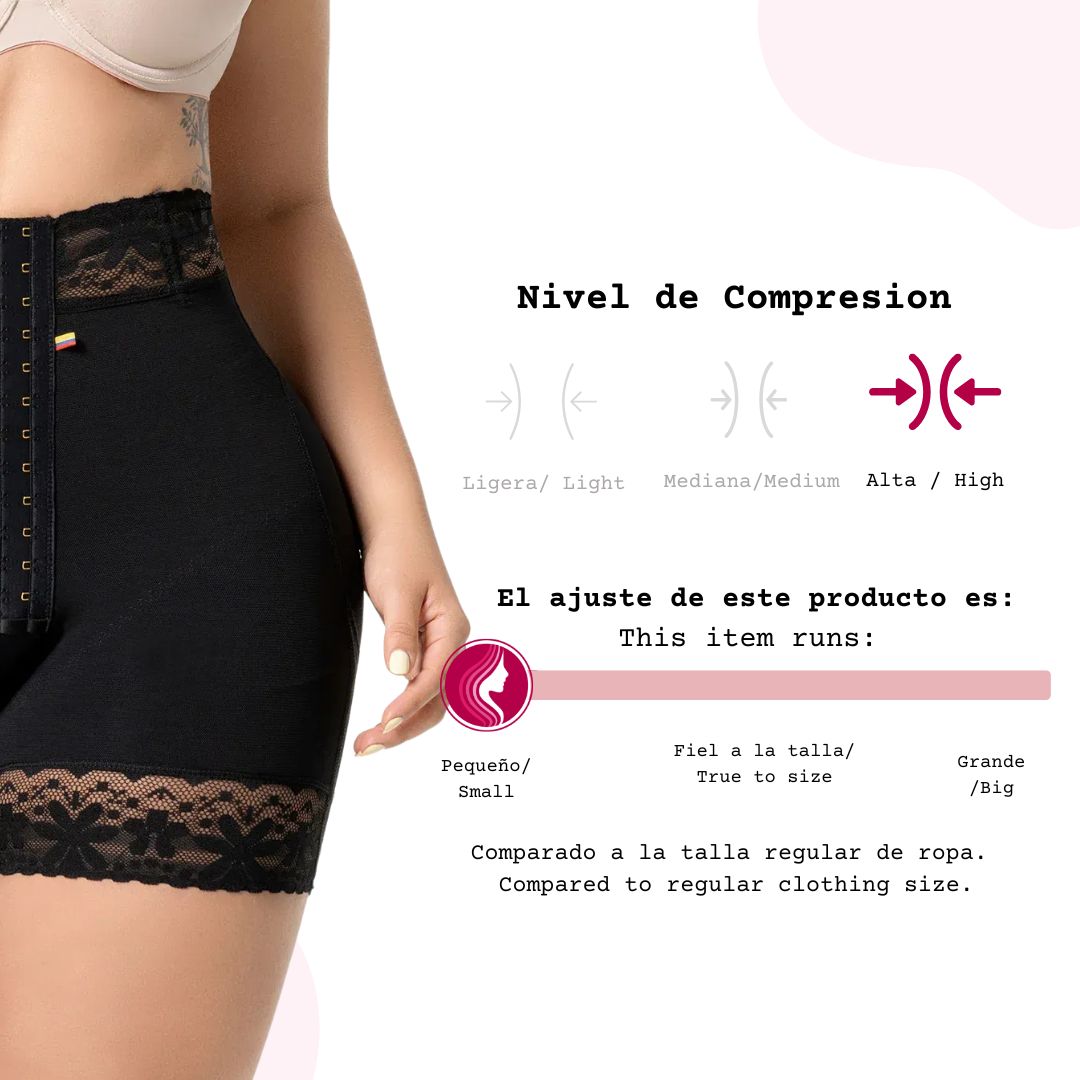 Faja short cintura pequeña – Powernet | Levanta glúteos | Ajuste ultracurvo