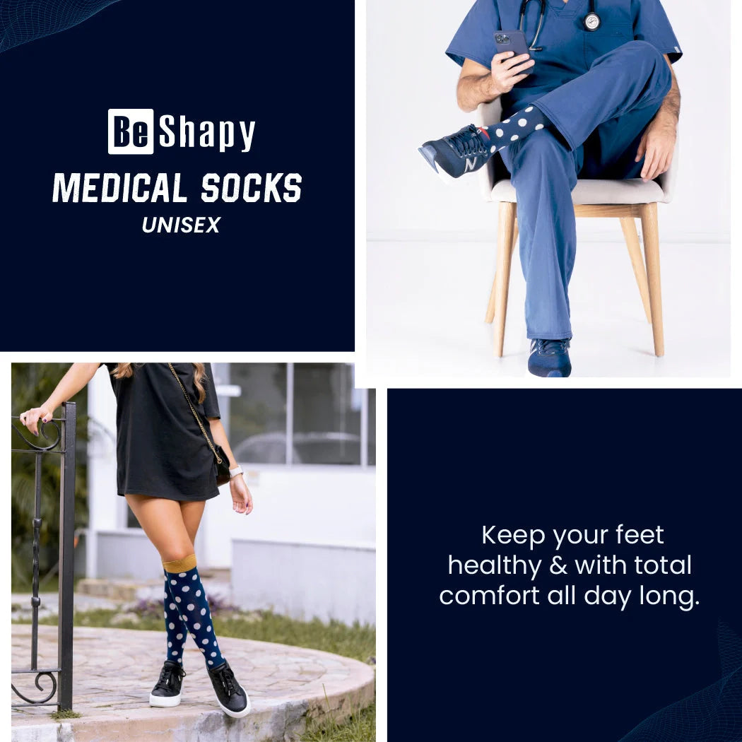 Compression Socks Open Toes Knee High Leg Support 2 Pack | Medias de Compresión con Abertura en Dedos 2 Pack