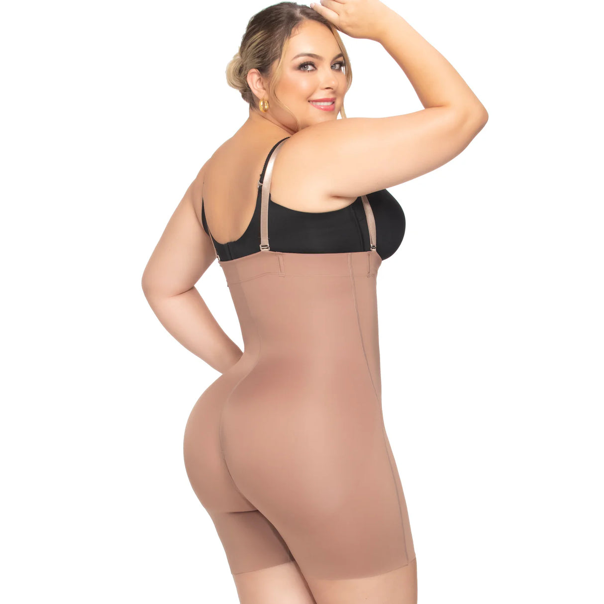 Body corto colombiano sin costuras – Colección Premium | Tirantes desmontables, cremallera frontal, cremallera en la entrepierna, diseño realzador de glúteos