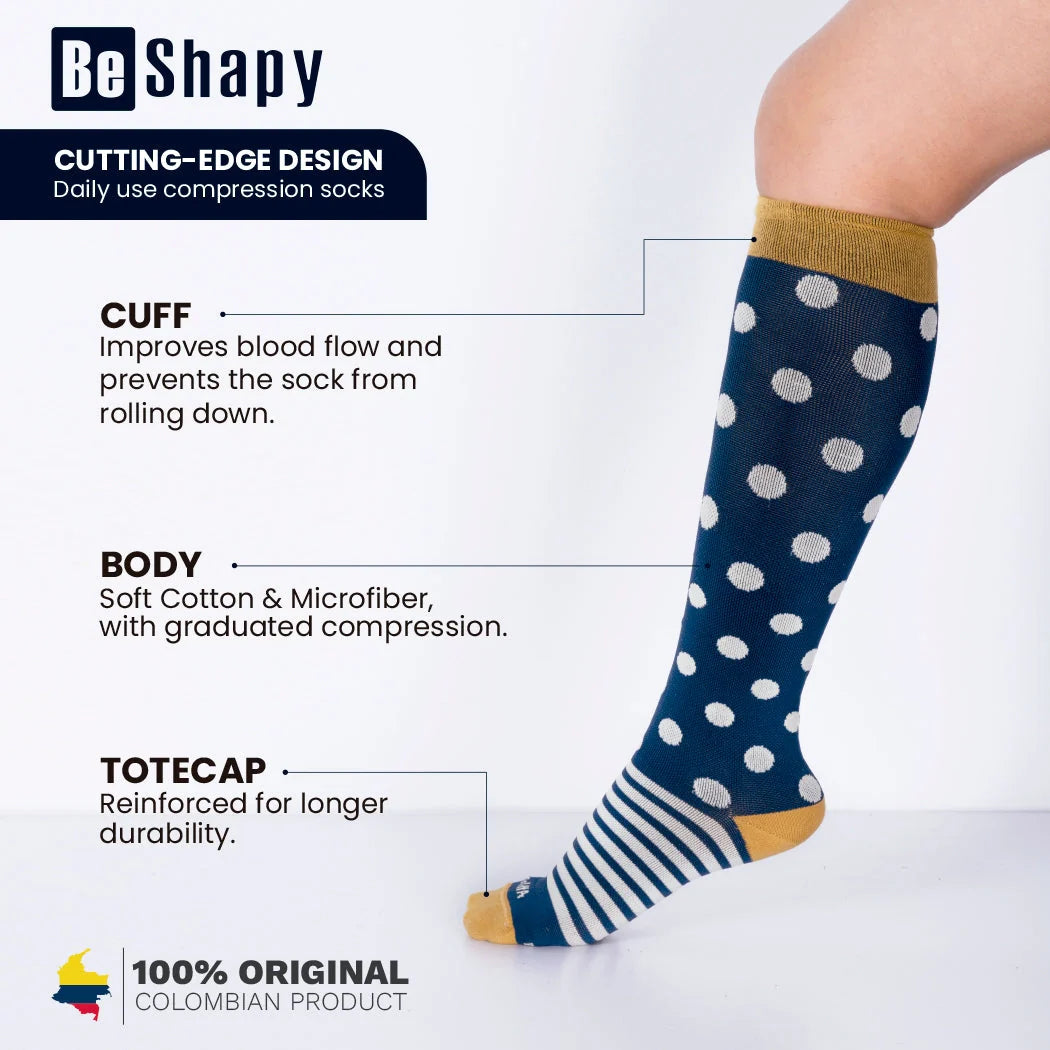 Compression Knee High Socks for Daily Use |  Medias Largas Unisex