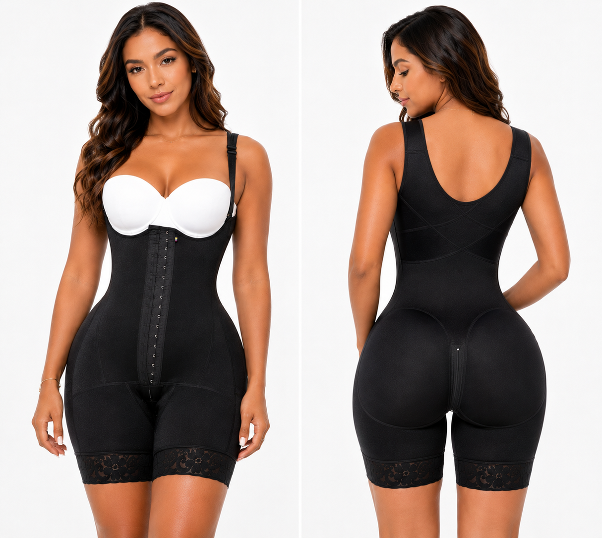 Faja Hourglass Etapa 2 – Estilo corto con cremallera en la entrepierna para cuerpos con curvas y post lipo