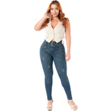 Butt Lifting Colombian Jeans in Dark Blue FCS2405